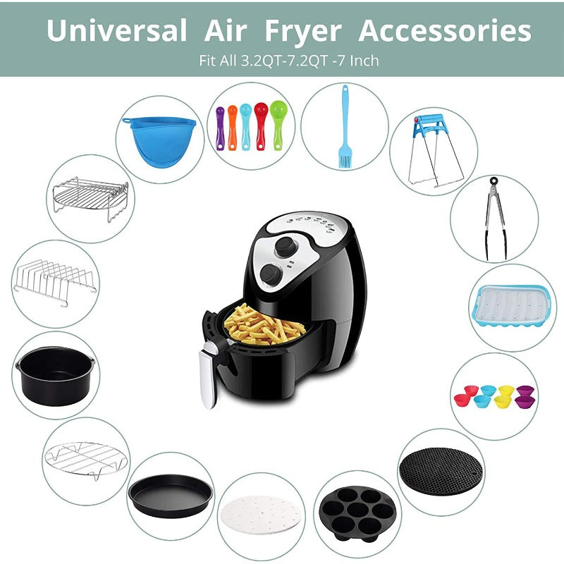 7 Inch Air Fryer Accessories Set of 8 Compatible with 3.2QT - 6.8QT Air  Fryers