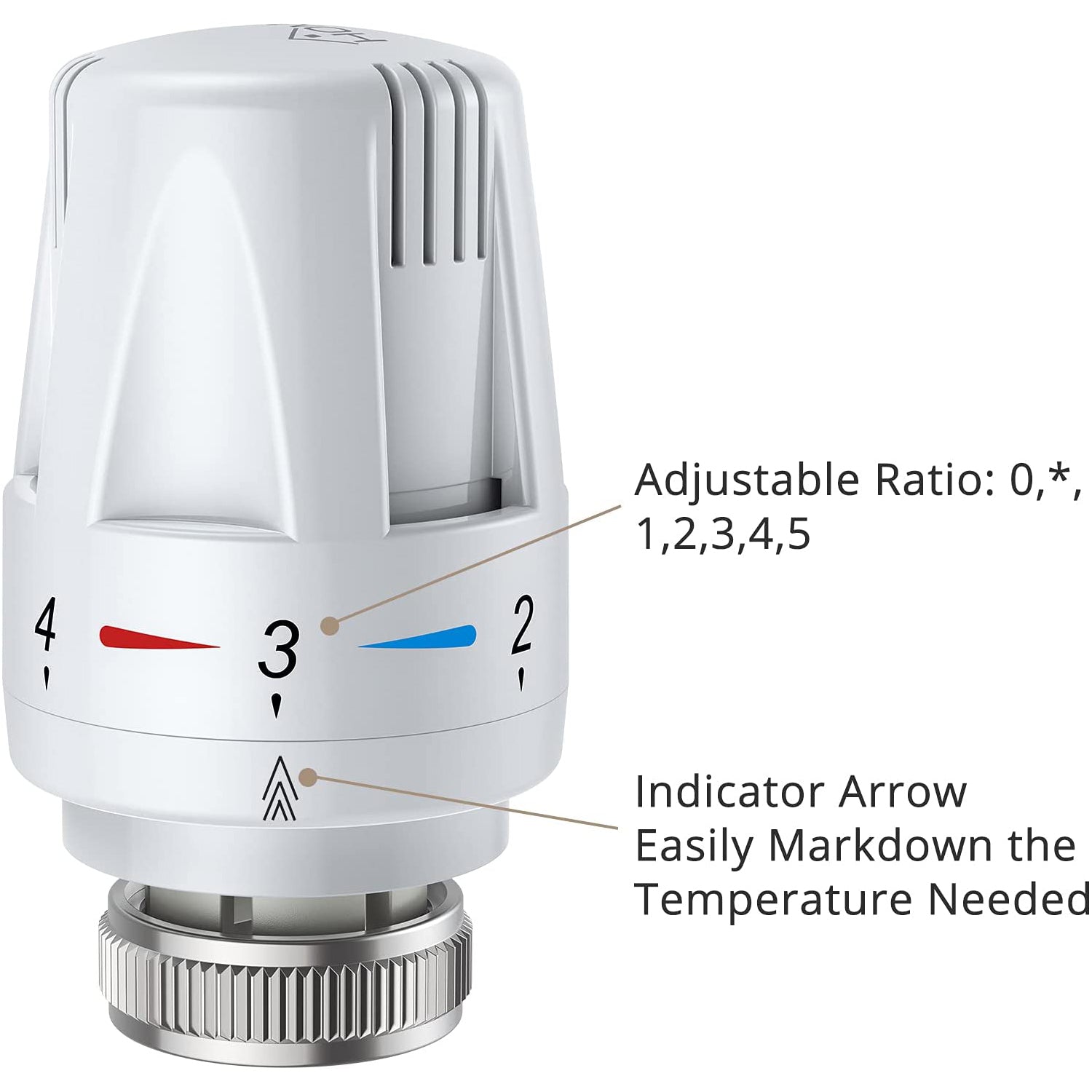 HOMGEN Professional 4Pcs TRV Thermostatic Head Radiator