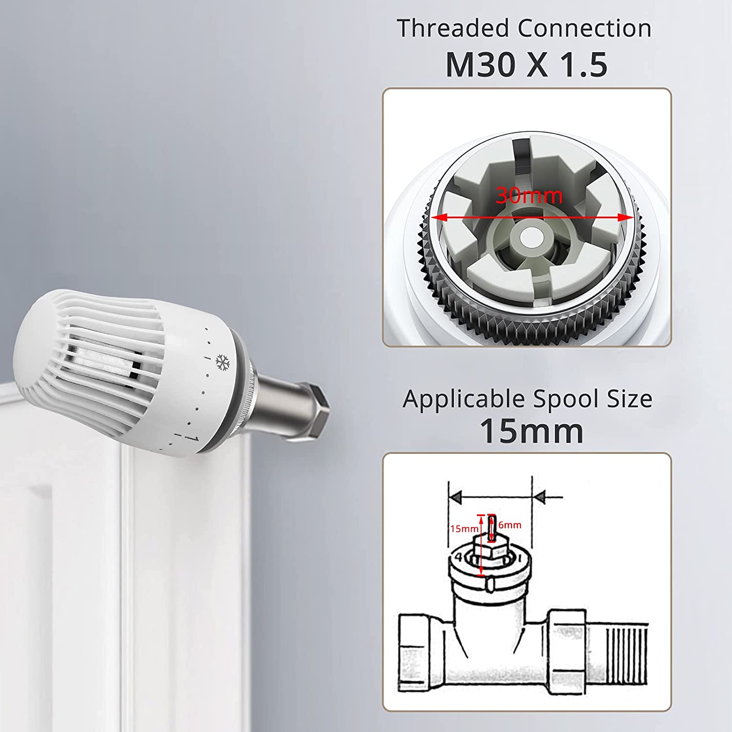 HOMGEN Popular 3Pcs TRV Thermostatic Head Radiator