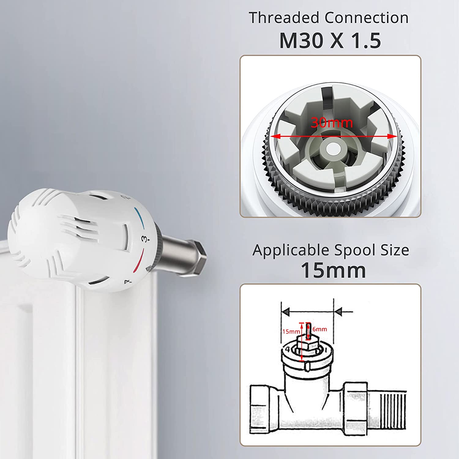 HOMGEN Professional 3Pcs TRV Thermostatic Head Radiator