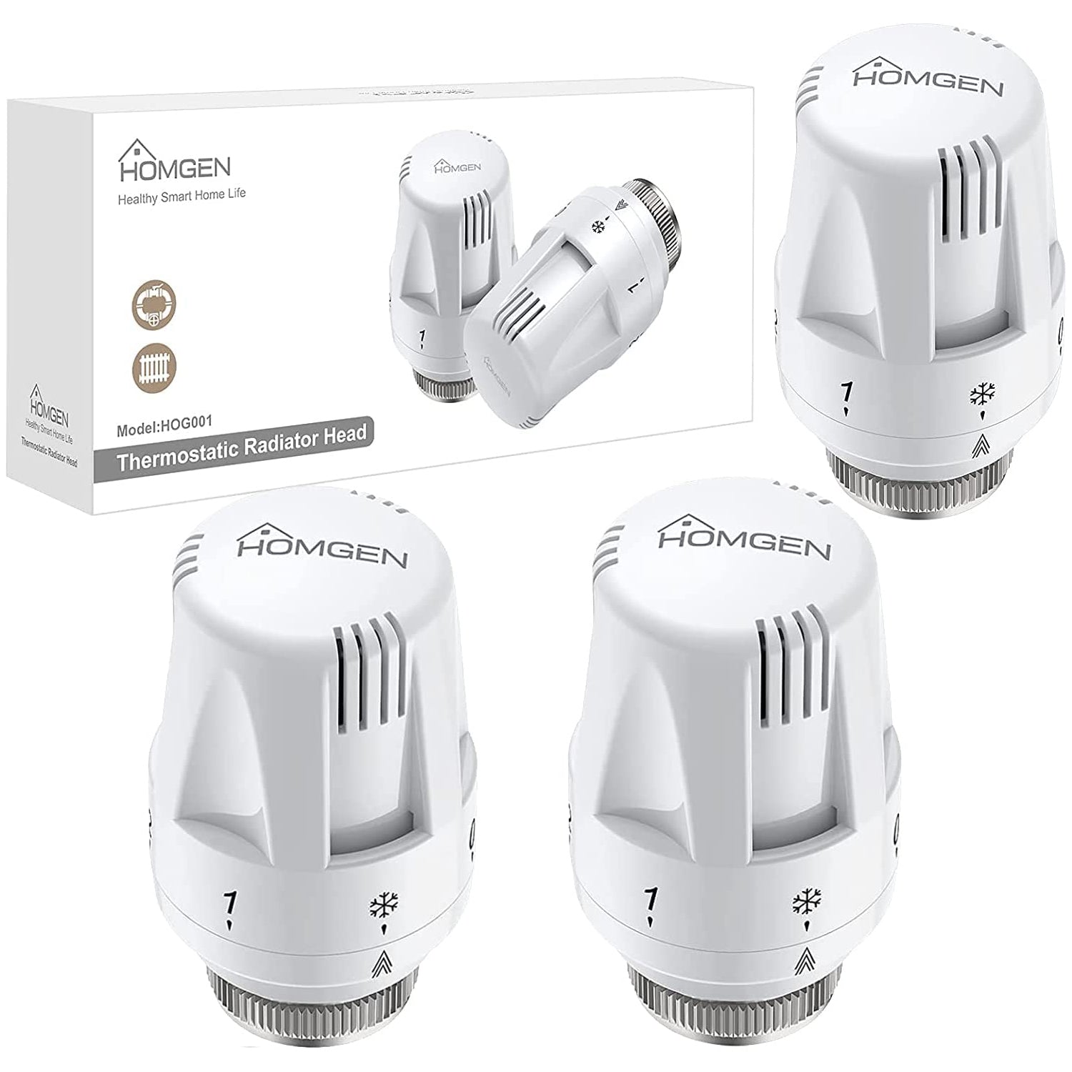 HOMGEN Professional 3Pcs TRV Thermostatic Head Radiator Valve