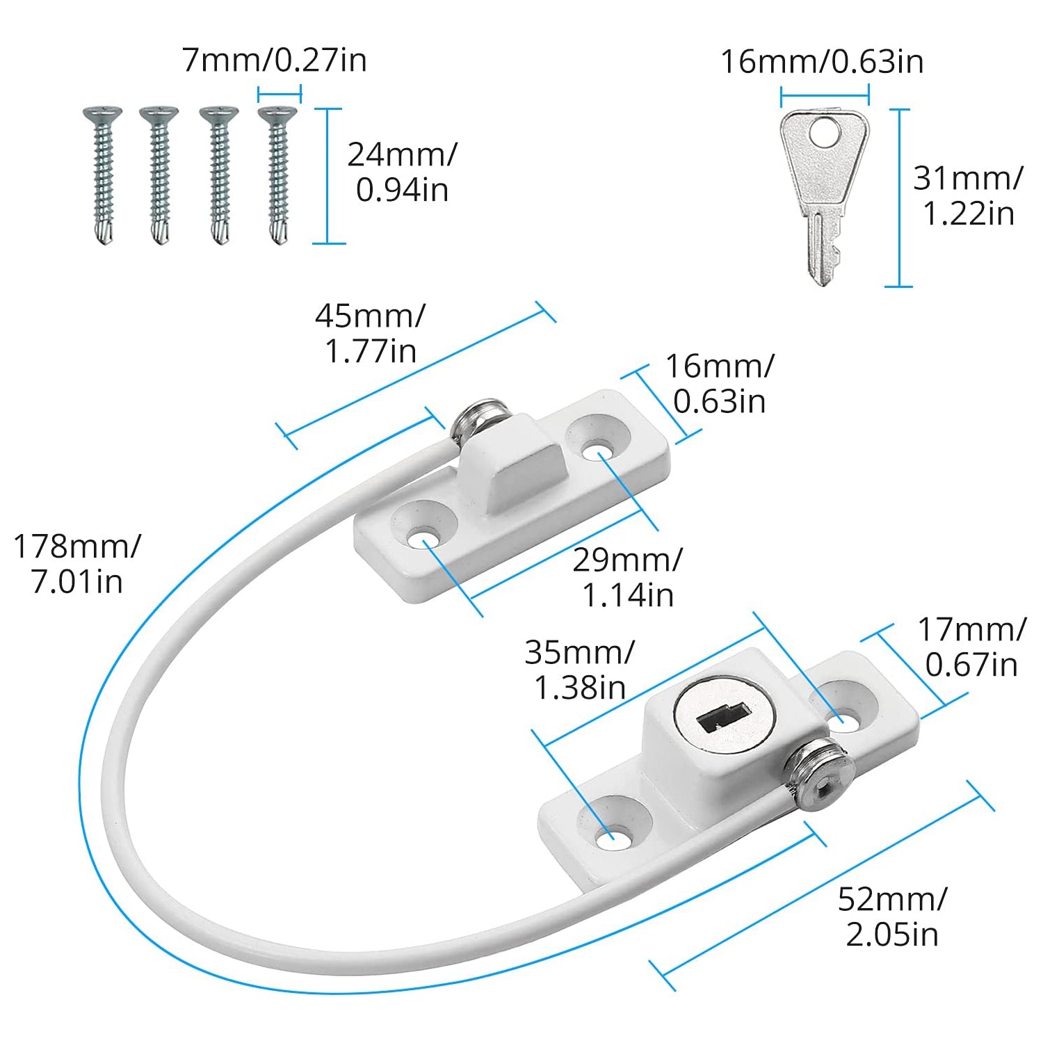 HOMGEN Professional 8pcs Window Restrictor Locks Baby Security