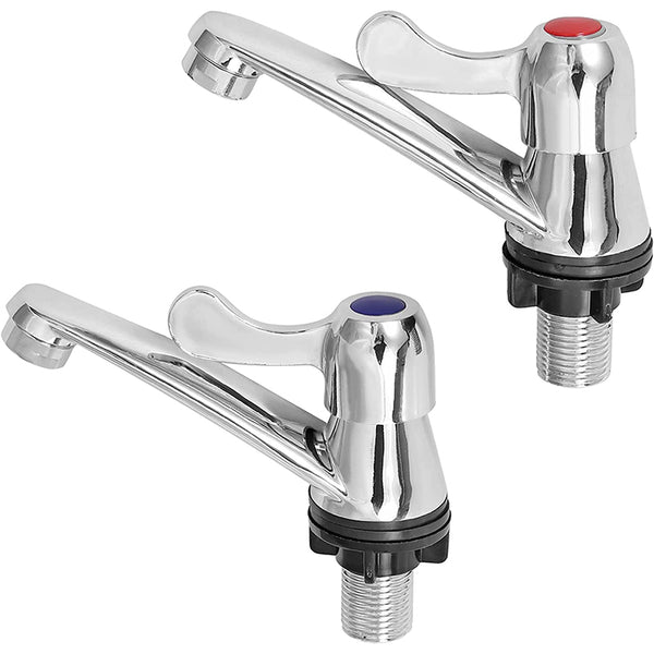 HOMGEN Popular 2pcs Bathroom Basin Sink Taps Set