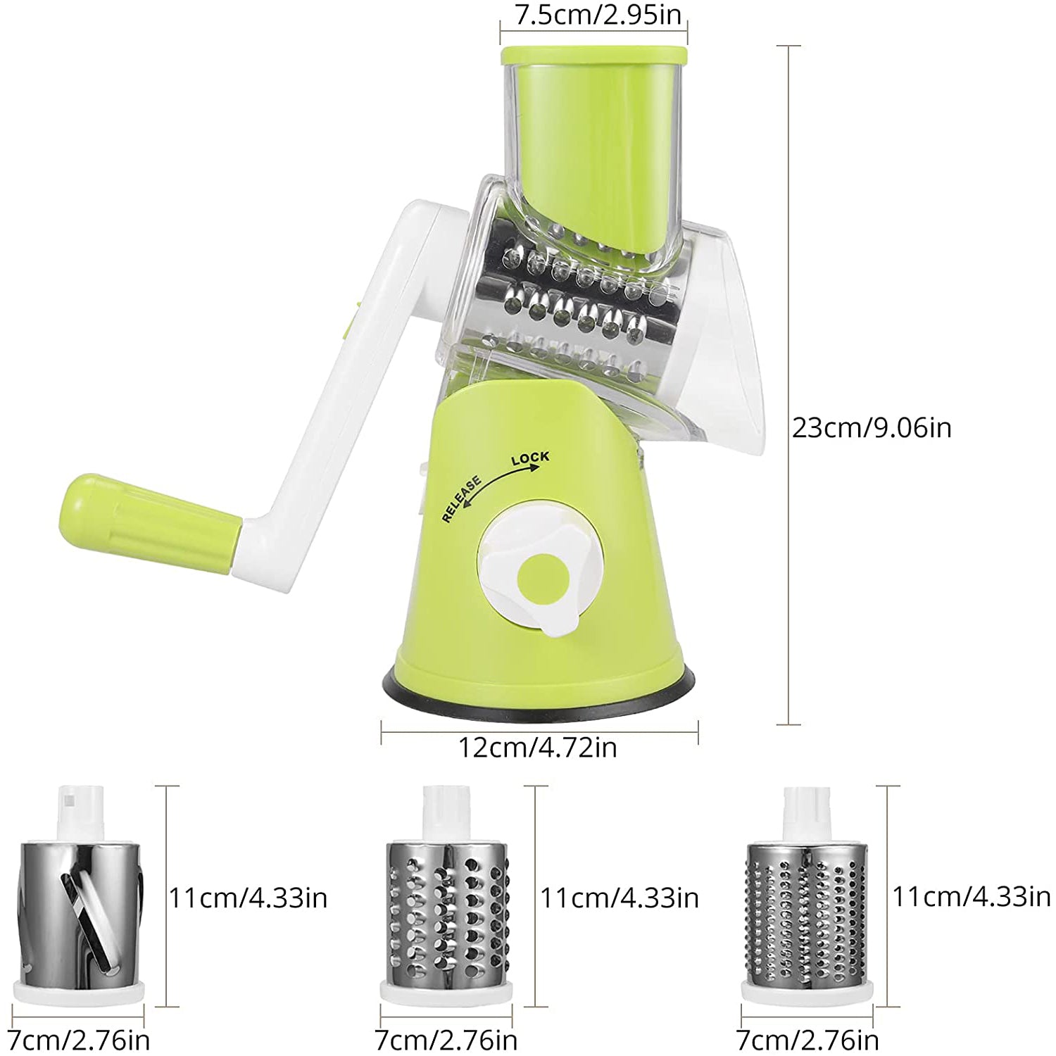 Homgen Popular Hand Held 3 in 1 Manual Vegetable Slicer Set