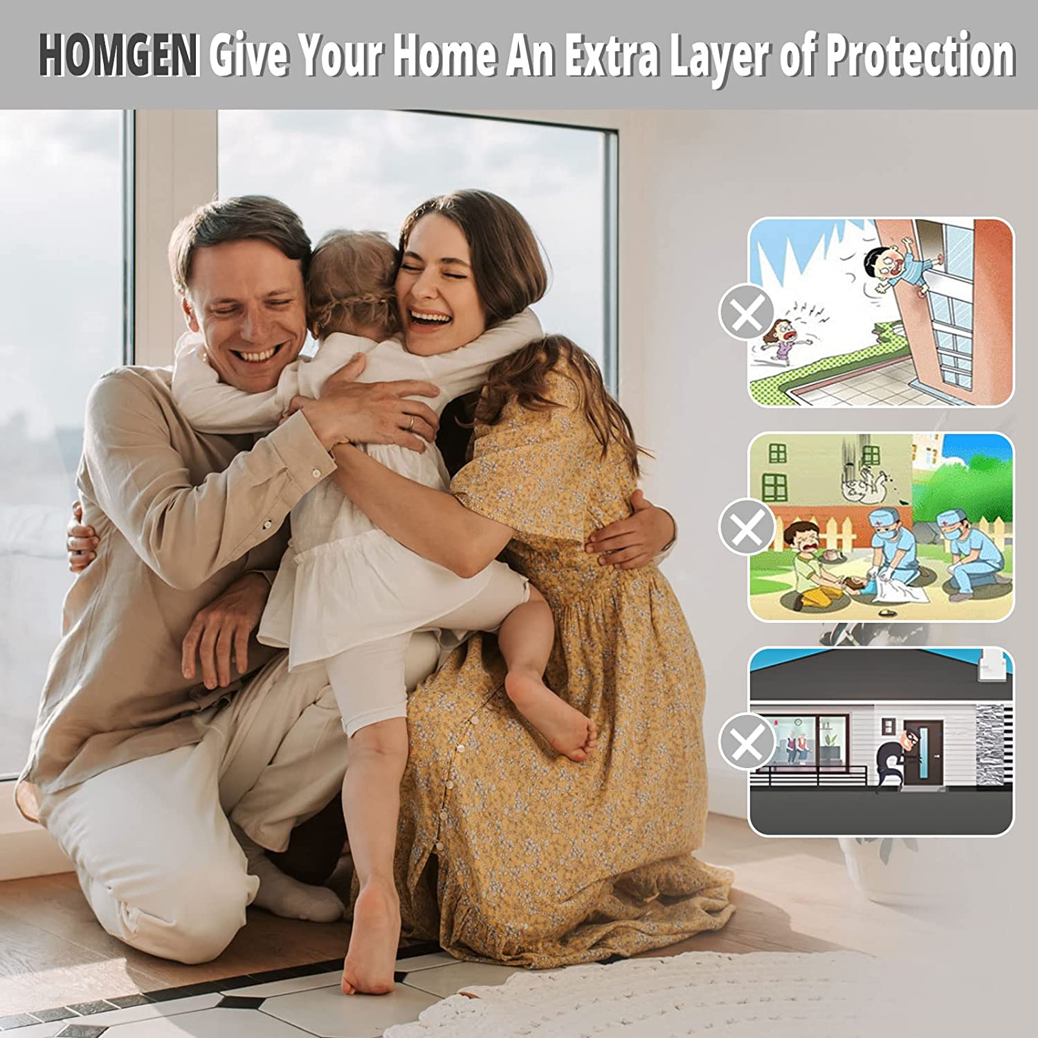 HOMGEN Professional 4pcs Window Restrictor Locks Baby Security