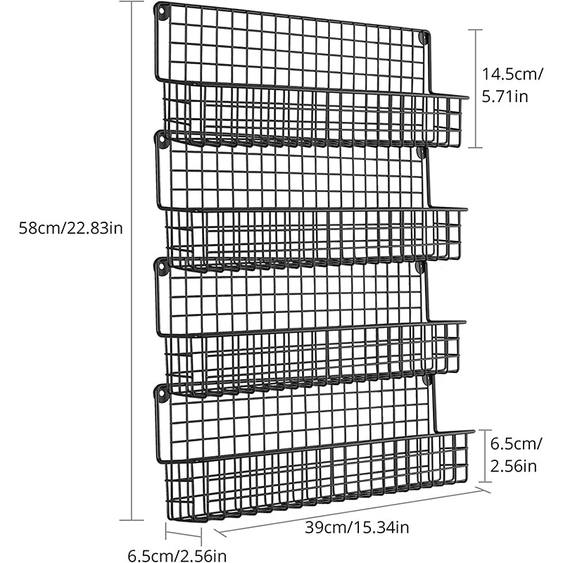 HOMGEN Popular 4Pcs Metal Spice Shelve 4-Tier Stackable Rack Organizer