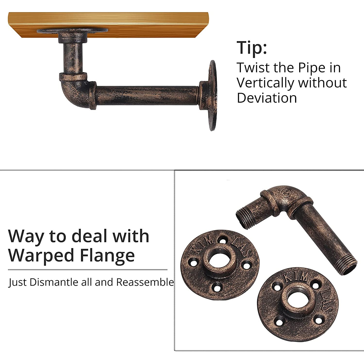 Plumbing Racks HOMGEN 4Pcs Tube Rack Industrial Plumbing Pipe Shelf Brackets (9 X 13 ...
