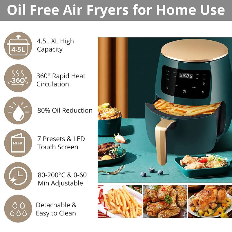 HOMGEN Professional XL 4.5L Oil Free Air Fryers 1400W
