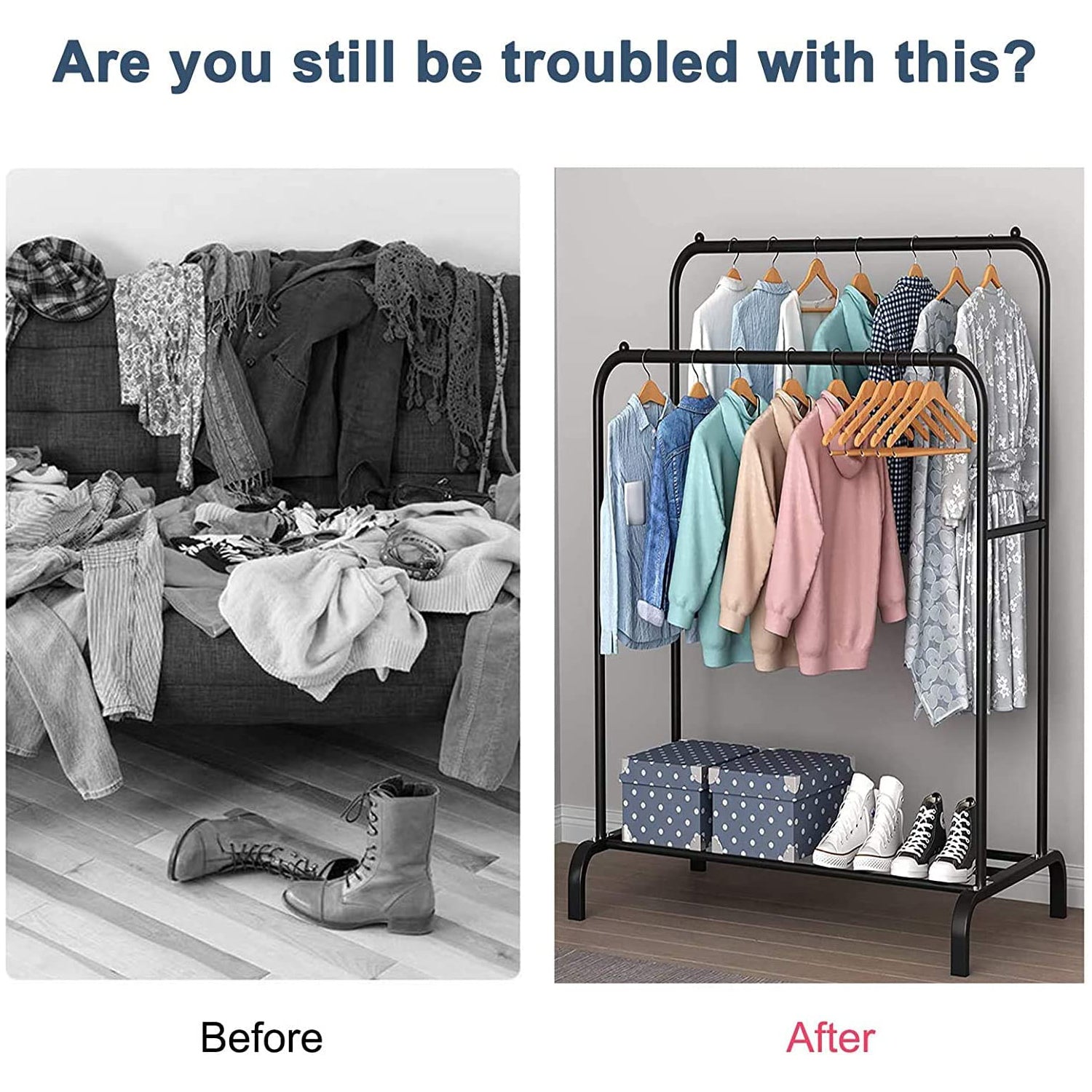 HOMGEN Popular Cloth Rail Storage Heavy Duty Metal Clothes Rail – Homgen