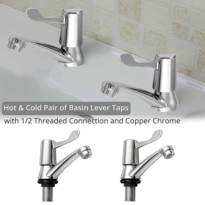 HOMGEN Popular 2pcs Bathroom Basin Sink Taps Set
