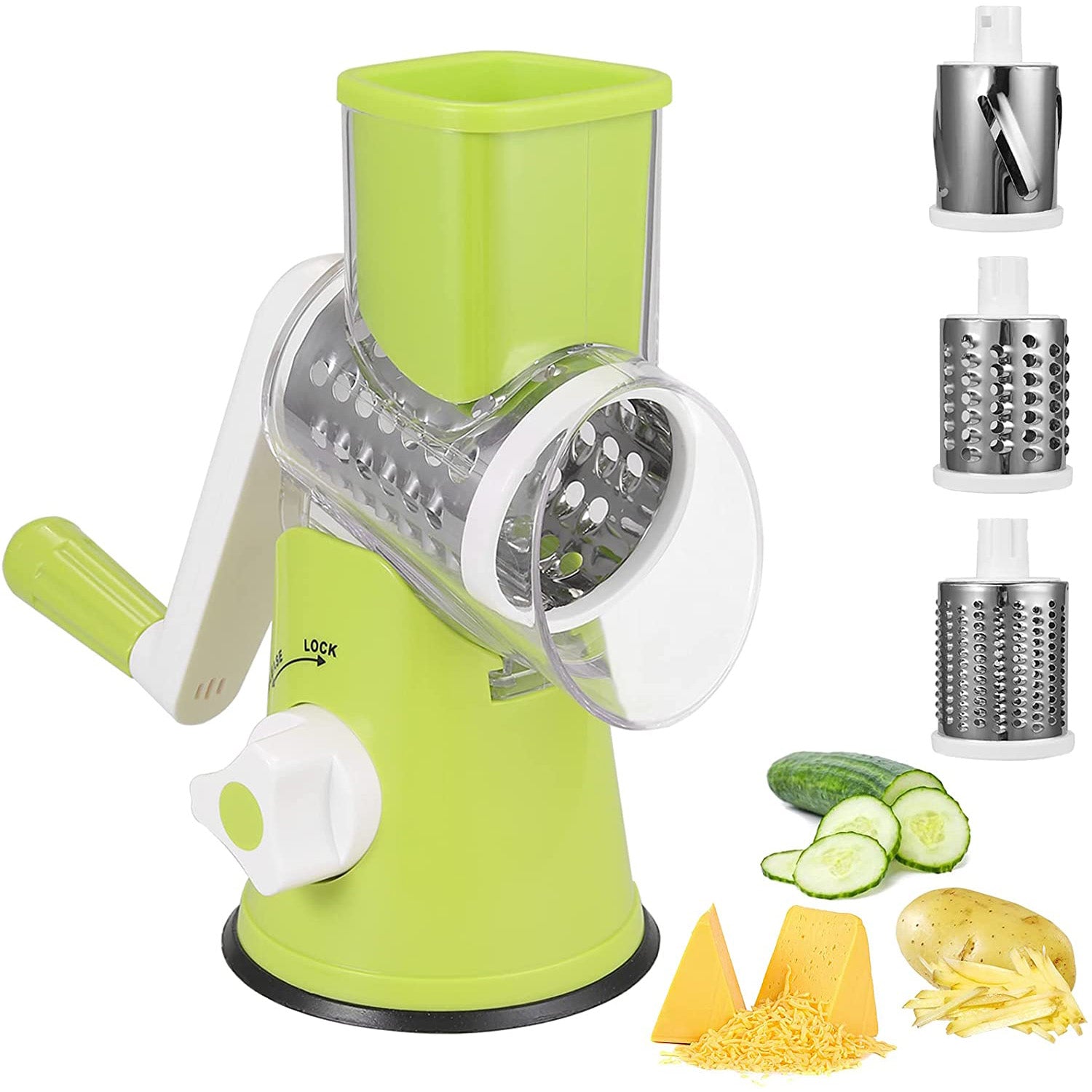 Homgen Popular Hand Held 3 in 1 Manual Vegetable Slicer Set